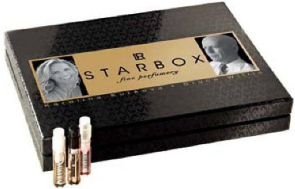 Bild der LR Starbox bzw. Duftbox sowie Duftproben aller LR Parfums.